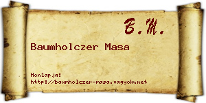 Baumholczer Masa névjegykártya